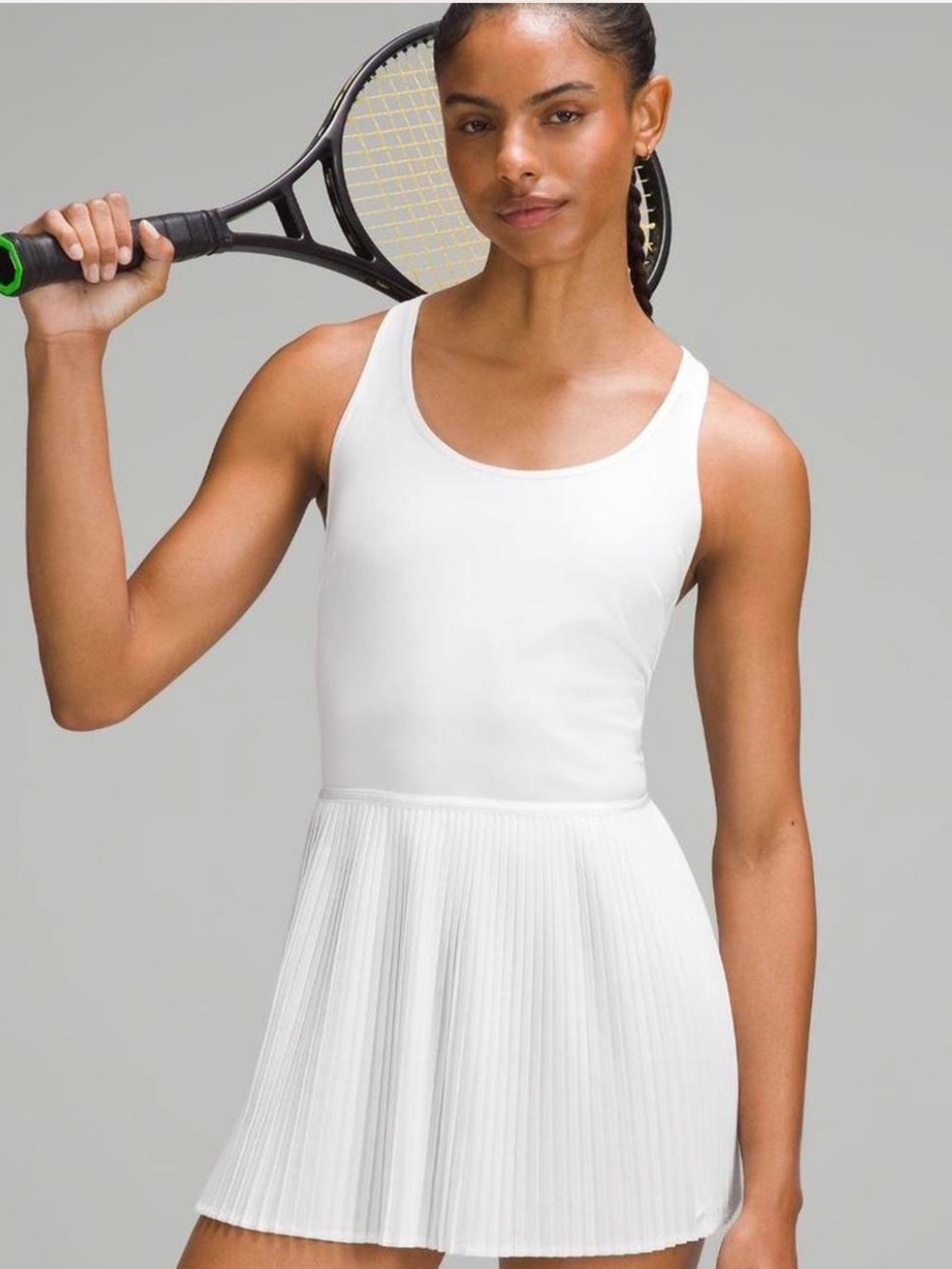 Lululemon White Pleated Tennis Dress